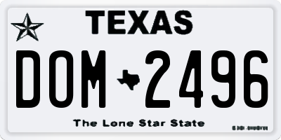 TX license plate DOM2496
