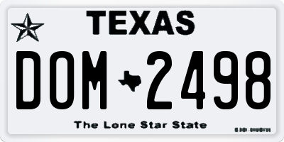 TX license plate DOM2498