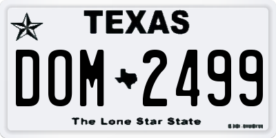 TX license plate DOM2499