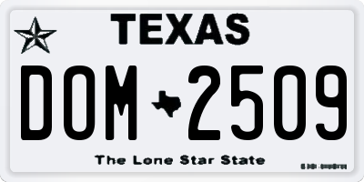 TX license plate DOM2509