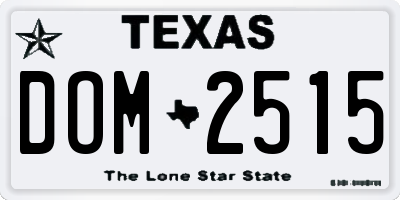 TX license plate DOM2515