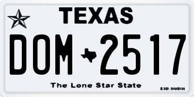 TX license plate DOM2517