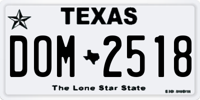 TX license plate DOM2518