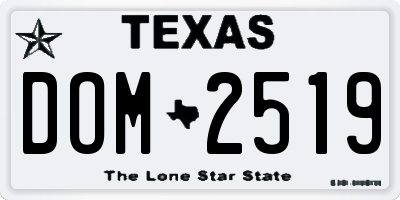 TX license plate DOM2519