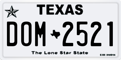 TX license plate DOM2521