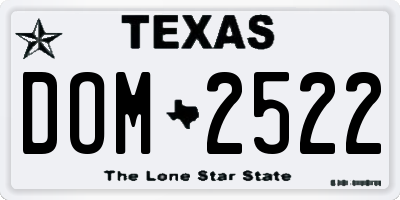 TX license plate DOM2522