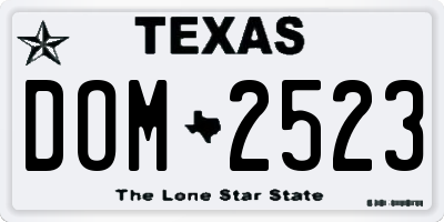 TX license plate DOM2523