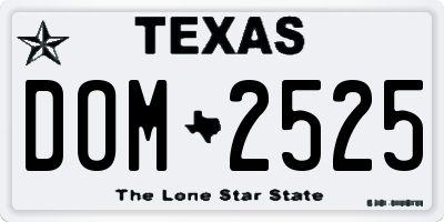 TX license plate DOM2525