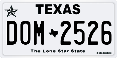 TX license plate DOM2526