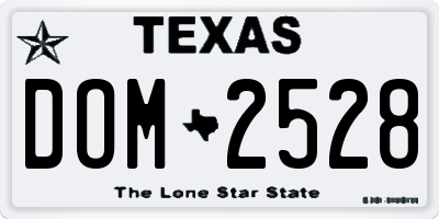 TX license plate DOM2528