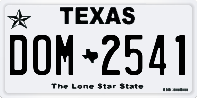 TX license plate DOM2541