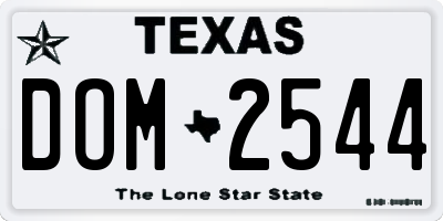 TX license plate DOM2544