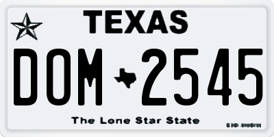 TX license plate DOM2545