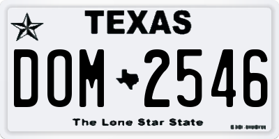 TX license plate DOM2546