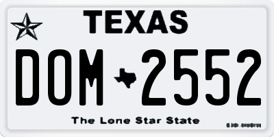 TX license plate DOM2552