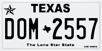 TX license plate DOM2557