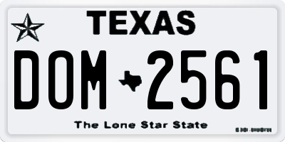 TX license plate DOM2561