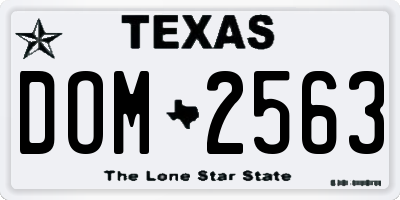 TX license plate DOM2563