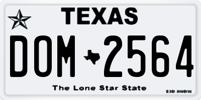 TX license plate DOM2564