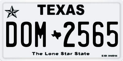 TX license plate DOM2565