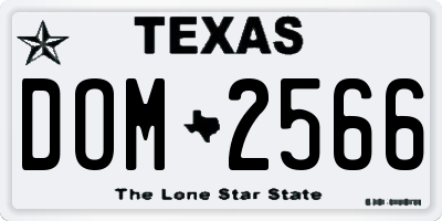 TX license plate DOM2566