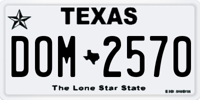 TX license plate DOM2570
