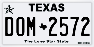 TX license plate DOM2572