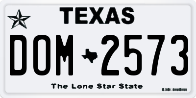 TX license plate DOM2573