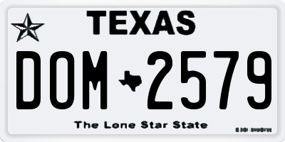 TX license plate DOM2579