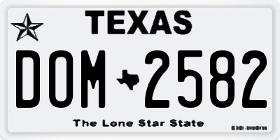 TX license plate DOM2582