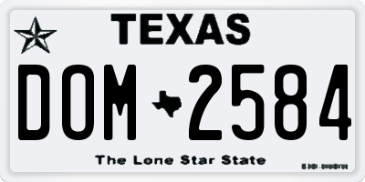 TX license plate DOM2584