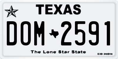 TX license plate DOM2591