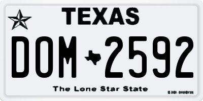 TX license plate DOM2592