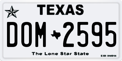 TX license plate DOM2595