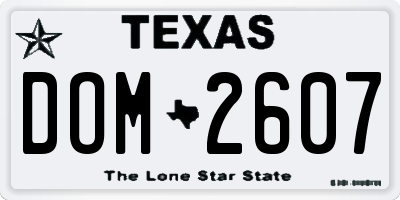TX license plate DOM2607