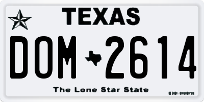 TX license plate DOM2614
