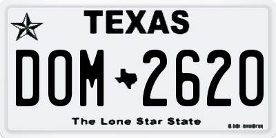 TX license plate DOM2620