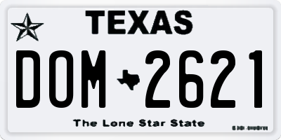 TX license plate DOM2621