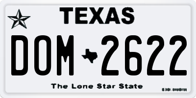 TX license plate DOM2622