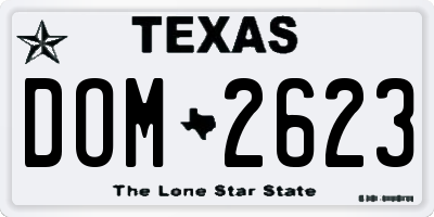 TX license plate DOM2623