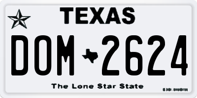 TX license plate DOM2624