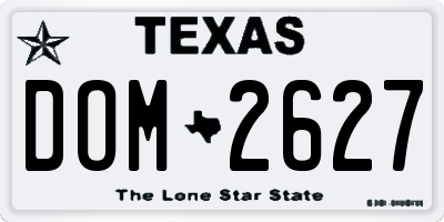 TX license plate DOM2627