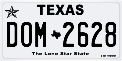 TX license plate DOM2628