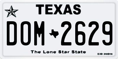 TX license plate DOM2629