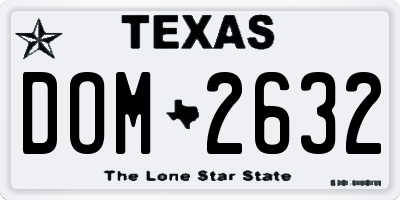 TX license plate DOM2632