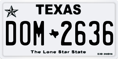 TX license plate DOM2636