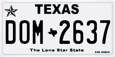 TX license plate DOM2637