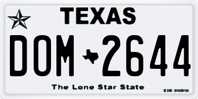 TX license plate DOM2644