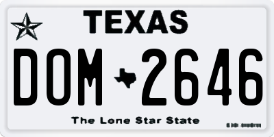 TX license plate DOM2646