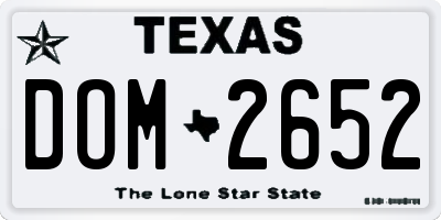 TX license plate DOM2652